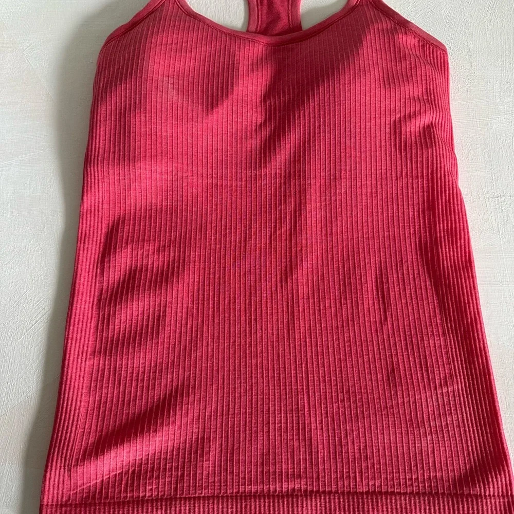 ✨🍋Lululemon Ebb to Street Tank Top Pink Blossom Blush Coral size 8 - Picture 5 of 11